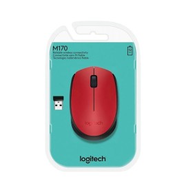 MOUSE OPTICO LOGITECH INALAMBRICO M170 ROJO