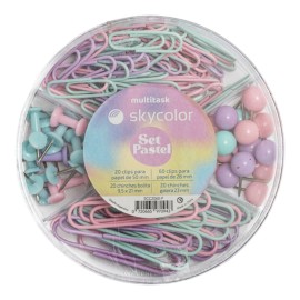 SET CIRCULAR PASTEL CLIPS/CHINCHES/GALERA/BOLITA