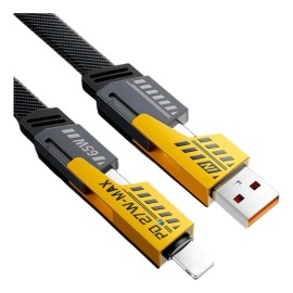 CABLE REFORZADO 4 EN 1 CARGA RAPIDA Y DATOS 1MT KR300