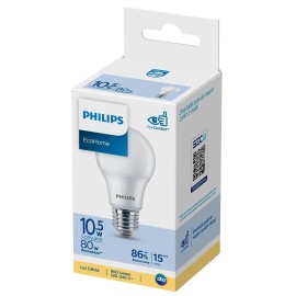 LAMP. LED PHILIPS ECOHOME 10.5W CALIDA/FRIA E27